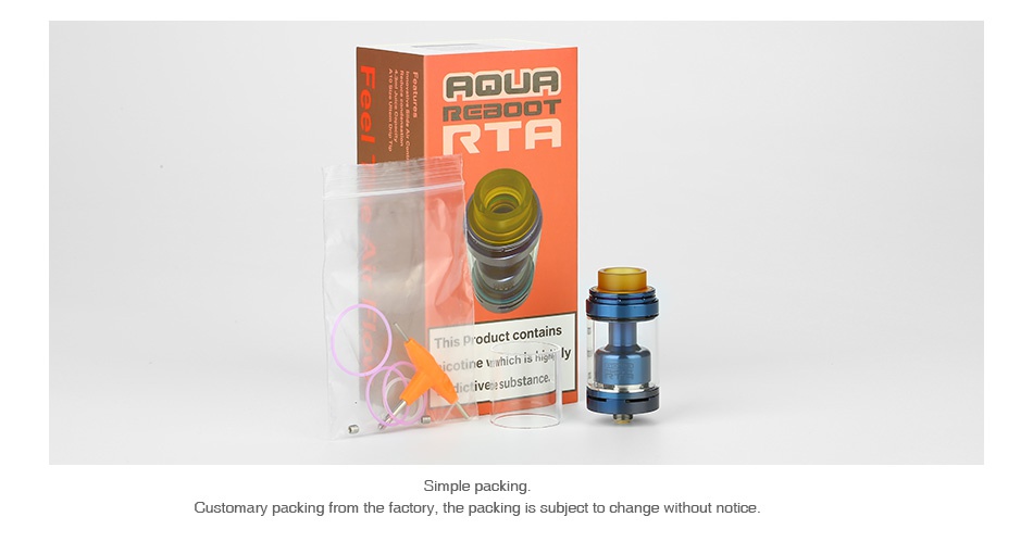 Footoon Aqua Reboot RTA 4.3ml AOUF REBO RT  Customary packing from the factory  the packing is subject to change without notice