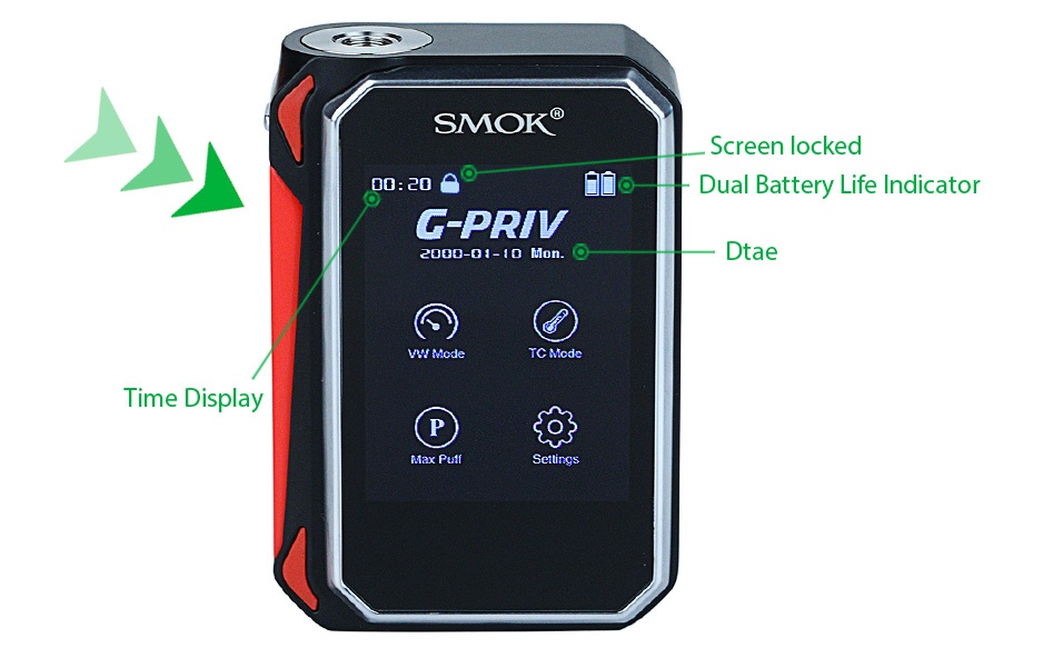 SMOK G-PRIV 220 Touch Screen MOD SMOK SMOK G PRl G PR V G PRI O Orange black Green black Black Red white