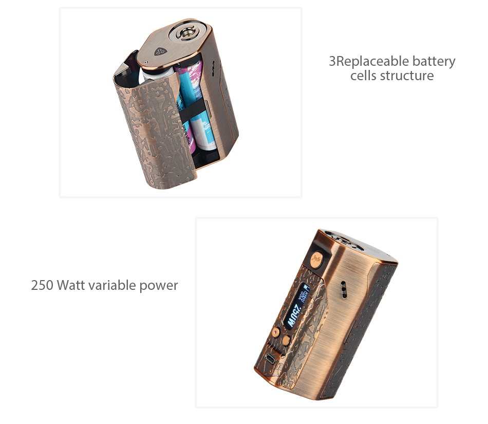 WISMEC Reuleaux DNA250 TC MOD Limited Edition rEplaceable battery cells structure 250 Watt variable power