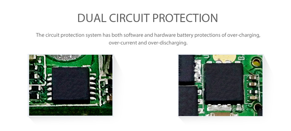 Eleaf iKonn Total MOD DUAL CIRCUIT PROTECTION The circuit protection system has both software and hardware battery protections of over charging over current and over discharging