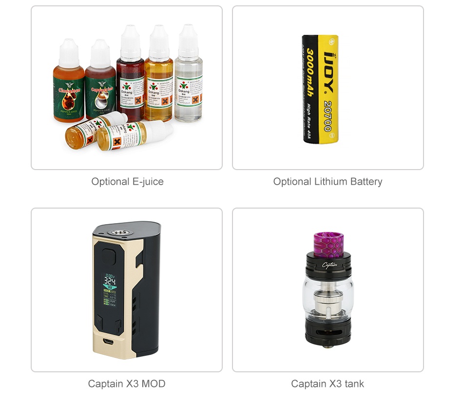 IJOY Captain X3 324W 20700 TC Kit ithium Battery Captain 3MoD Captain X3 tank