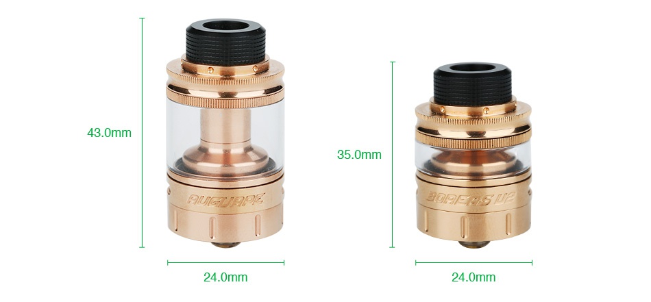 AUGVAPE Boreas V2 RTA 5ml 43 0mm 350mm 24 0mm 24 0mm