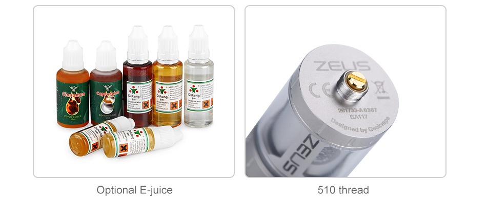 GeekVape Zeus RTA 4ml 30T GT Optional E juice 510 thread