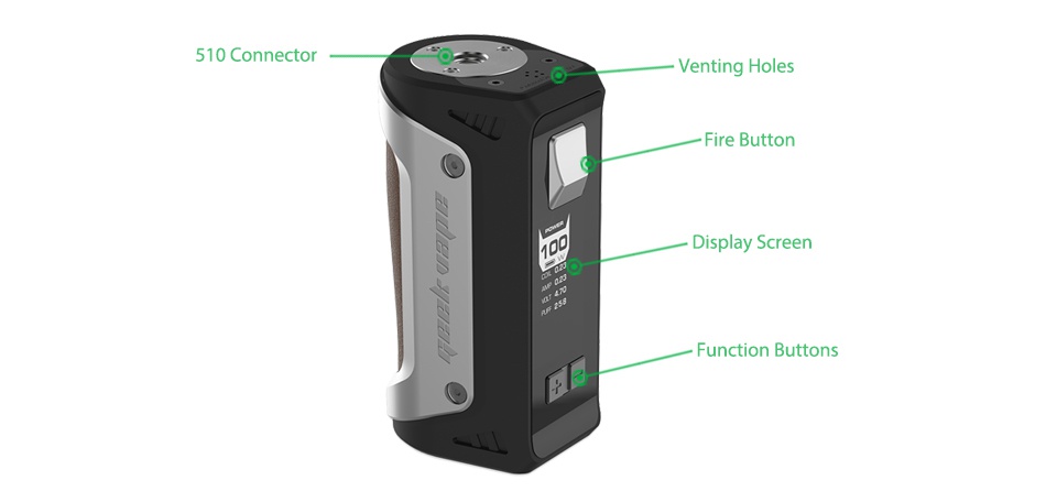 GeekVape Aegis 100W TC Box MOD Green Camo Silver brown Black red Black green Black Leopard Gun metal Stealth black black  Red trin