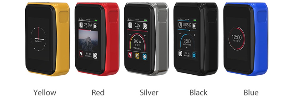 Joyetech CUBOID PRO 200W Touch Screen TC MOD 250A 00A Too Fco 14 200W Vwo40Q 261c    Yellow Red Silver c09590 12 00 2500 Ca   Black Blue