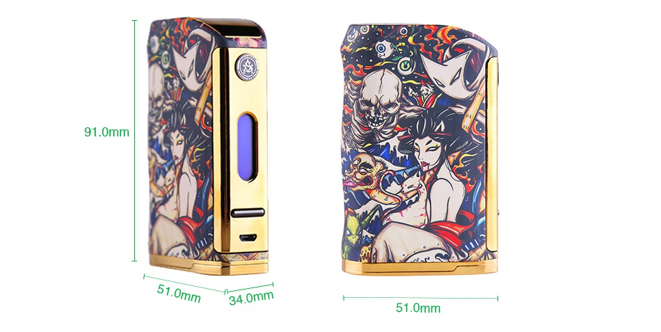 Asvape Michael 200W TC Box MOD 91 0mm m 34 0m 51 0