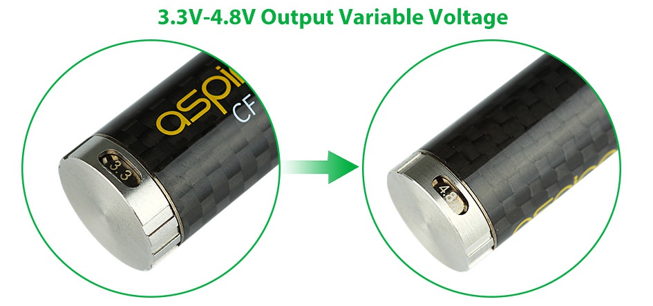 Aspire CF VV Battery 1100mAh 3 3V 4 8V Output Variable Voltage