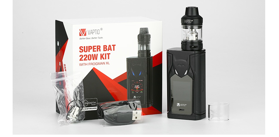 Vaptio Super Bat 220W TC Kit with Frogman Tank MVAPTIO SUPER BAT 220W KIT WITH FROGMAN XL