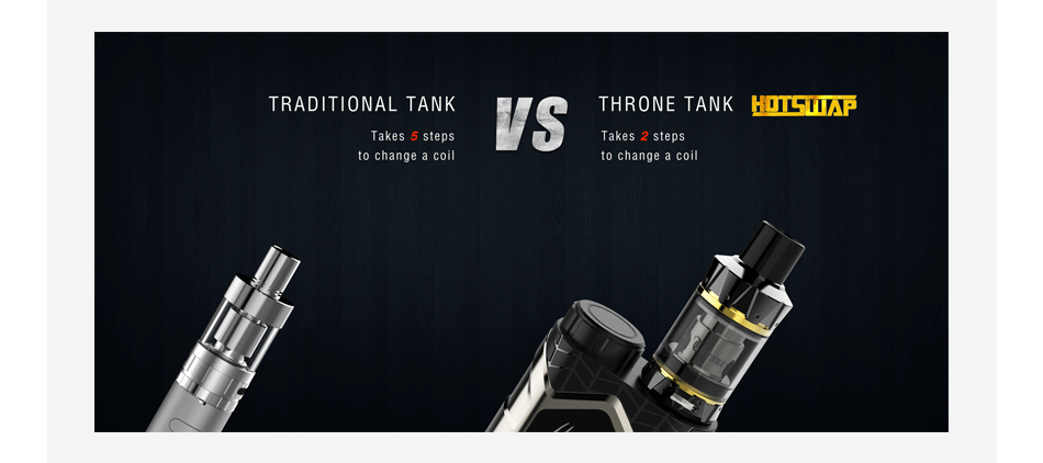 Vaptio Wall Crawler 80W TC Kit with Throne Tank TRADITIONAL TANK THRONE TANK HIILTIAP to change a coil to change a coil