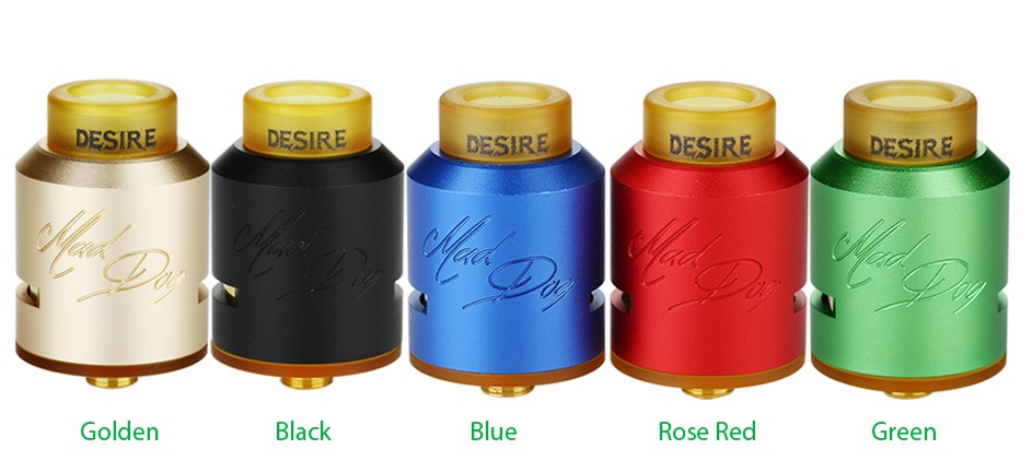 Desire Mad Dog RDA Kit ESIRI DESIRE DESIRE DESIRE DESIRE Golden Black Blue ose Re d Green