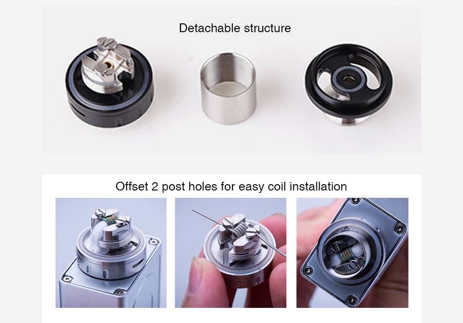 VXV Soulmate RBA 4ml Detachable structure Offset 2 post holes for easy coil installation
