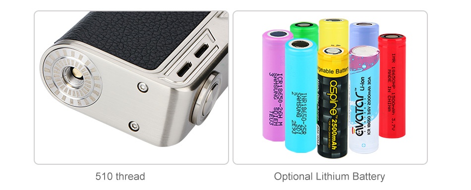 Smoant Charon 218W Adjustable VV Box MOD G 510 thread Optional Lithium Battery