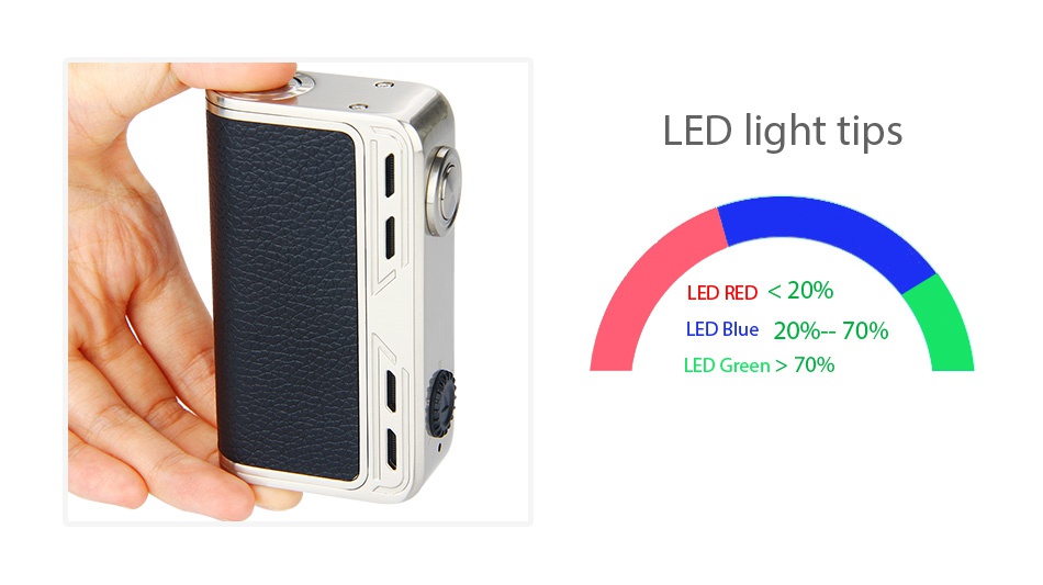 Smoant Charon 218W Adjustable VV Box MOD LED light tips LED RED   20  LED Blue 2096  70  ED Green  70