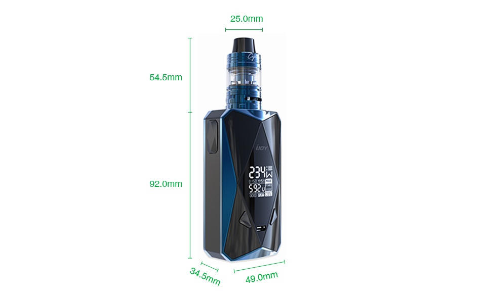 IJOY Diamond PD270 234W TC Kit with Captain Mini 25 0mm 54 5mr 23i 920mm 592 49 m