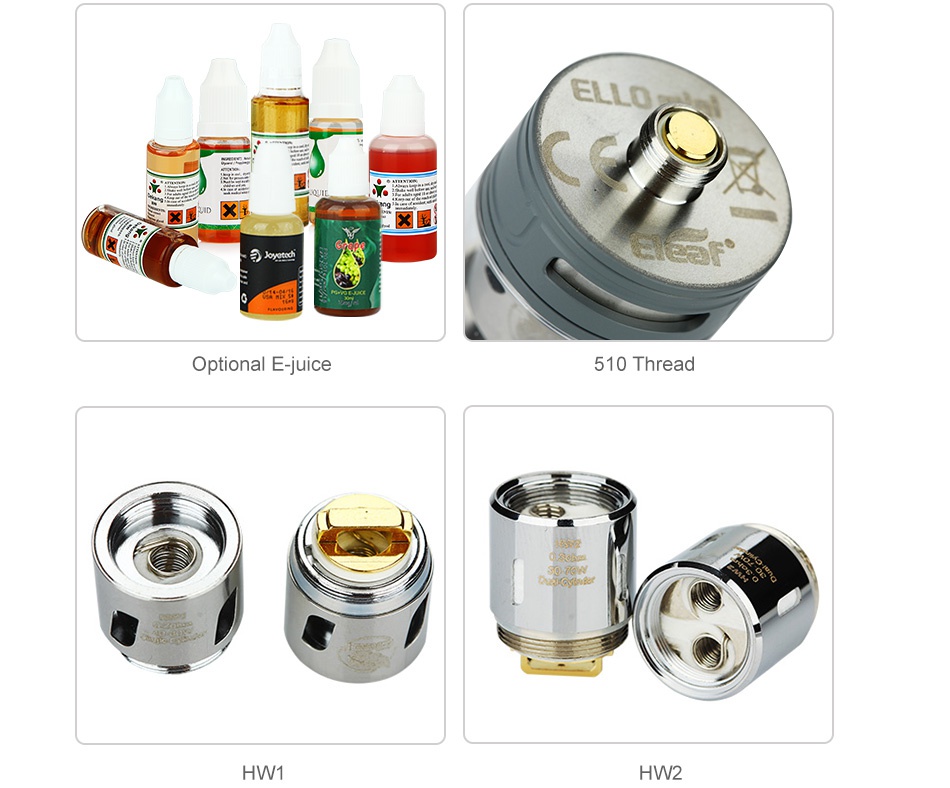 Eleaf Ello Mini Atomizer 2ml Optional E juice 510 Thread HW1 HW2