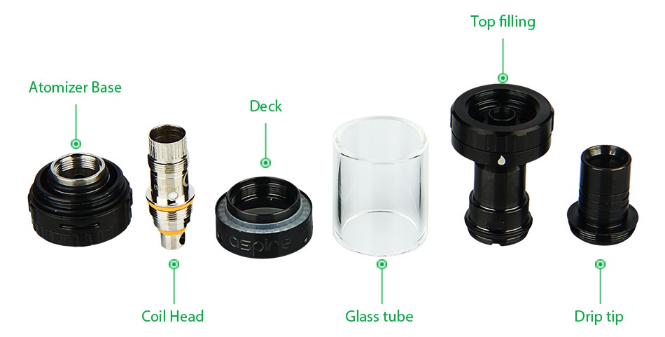 Aspire Triton Mini Airflow Adjustable Tank 2ml Top fill g Atomizer base Deck Coil head Glass tube Drip tip