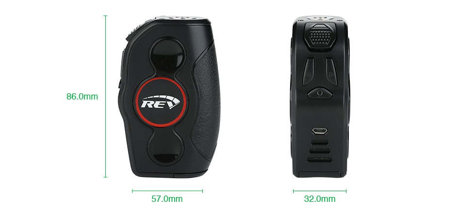 REV Nitro 200W TC Box MOD 86 0mm 57 0mm 32 0mm