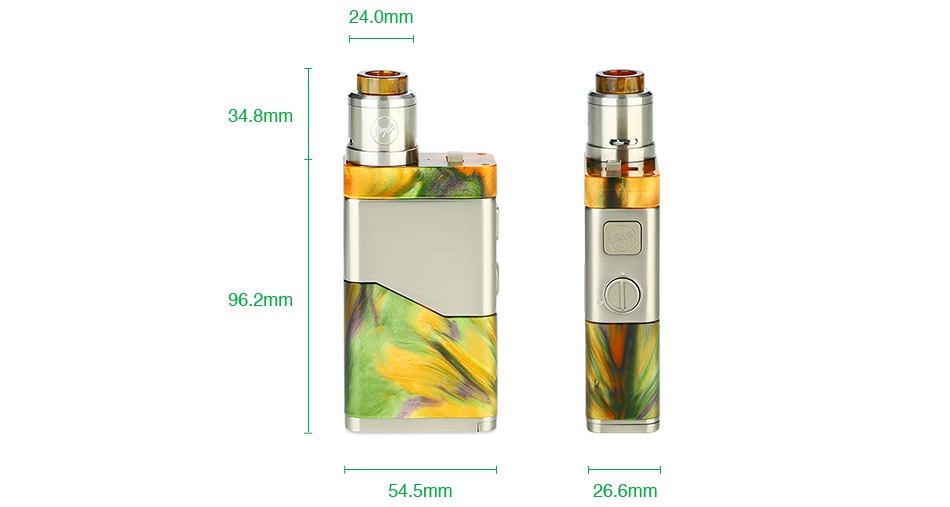 WISMEC Luxotic NC 250W 20700 Kit with Guillotine V2 24 0mm 34 8mm 6 2mm 4 5mm 26 6mm