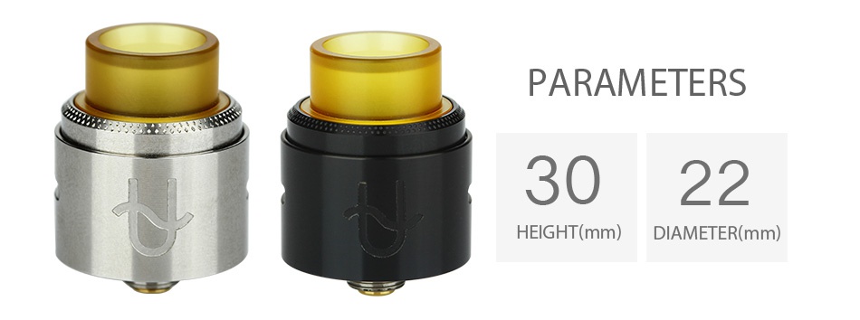 WOTOFO Serpent BF RDA PARAMETERS 3022 HEIGHT mm  DIAMETER mm