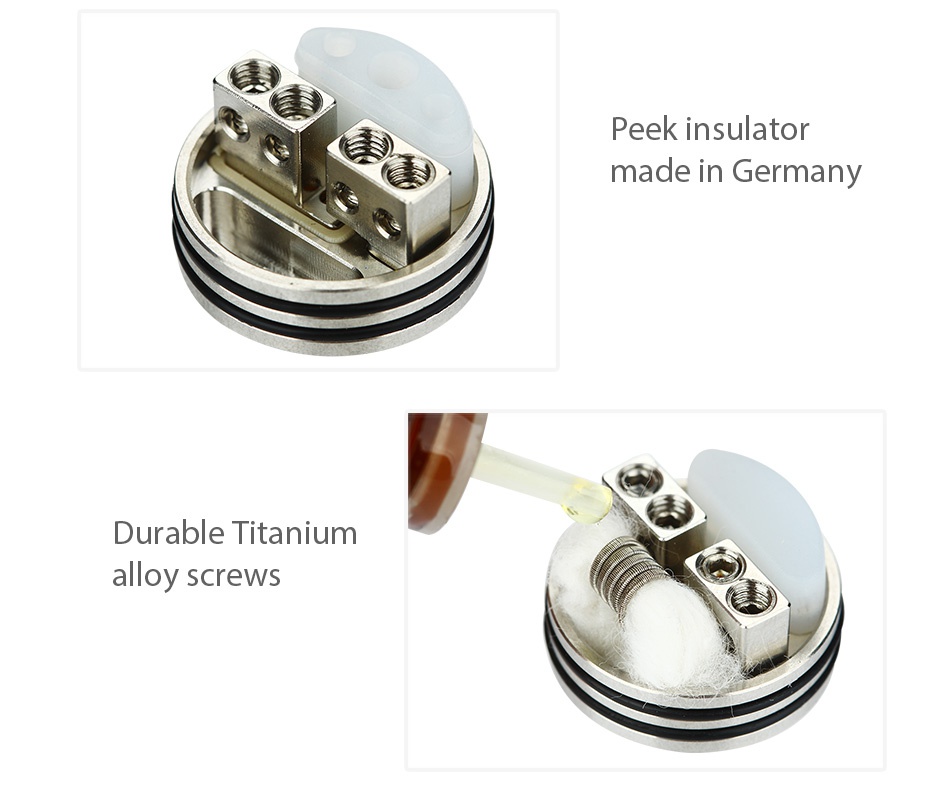 WOTOFO Serpent BF RDA Peek insulator made In Germany Durable titanium alloy screws