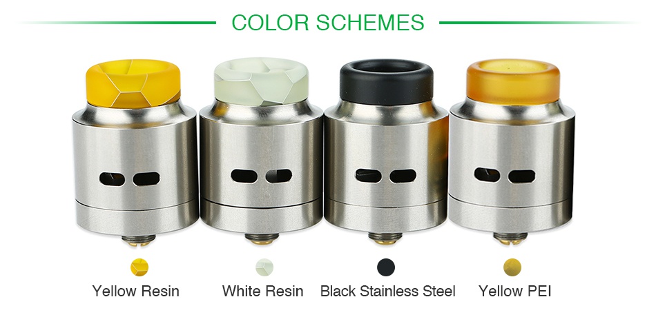 WISMEC Guillotine RDA COLOR SCHEMES Yellow Resin White resin black stainless steel Yellow pe