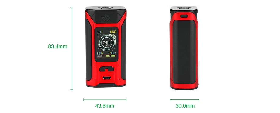 WISMEC SINUOUS RAVAGE230 230W TC Box MOD 83 4mm 43 6mm 300mm