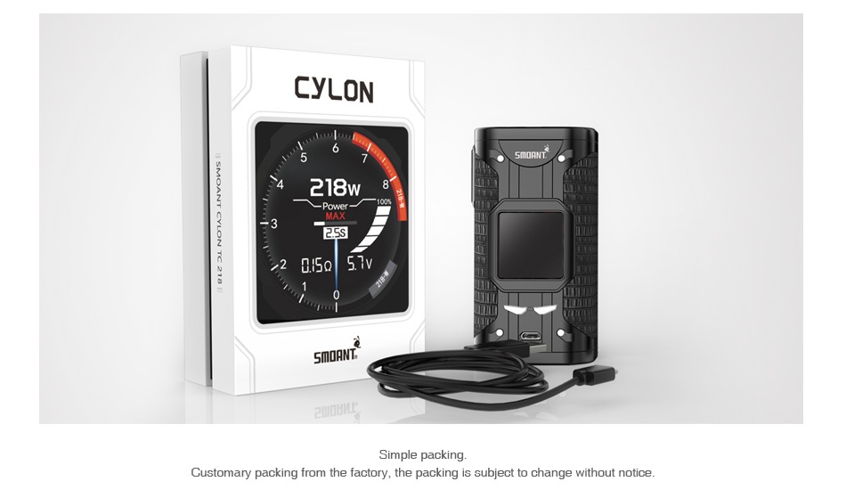 Smoant Cylon 218W TC Box MOD SIIOANT SIUANT  T8W  T8W 2 0 5Q 5 1v 0 15Q 5 Black Tarnish