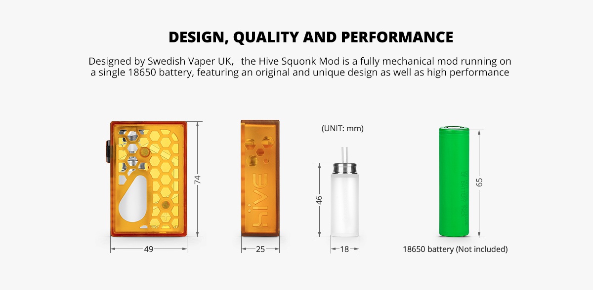[UK Design] Swedish Vaper Hive Squonk BF Box MOD Honey Comb Version NightWasp version