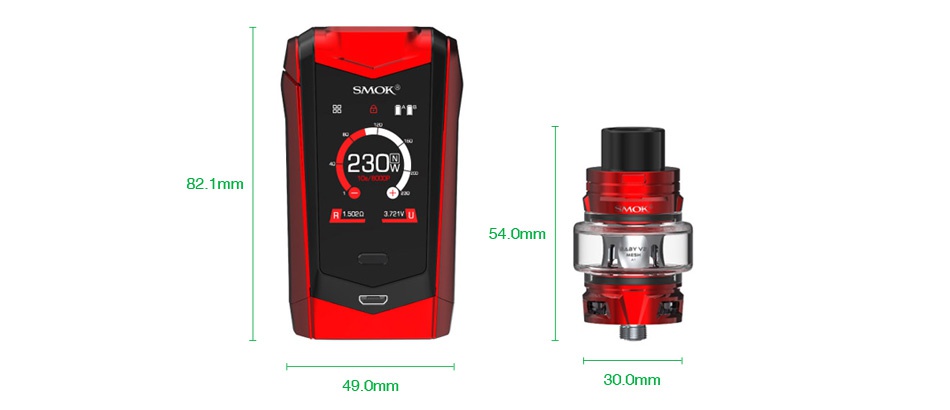 SMOK Species 230W Touch Screen TC Kit with TFV8 Baby V2 230 2 1mm R1s37 540mm 49 0mm 300mm