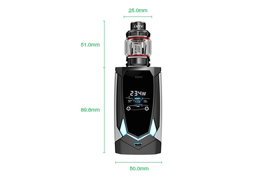 IJOY Avenger 270 234W Voice Control TC Kit 6000mAh 25 0mm omm 23H 9 8mm 50 omm