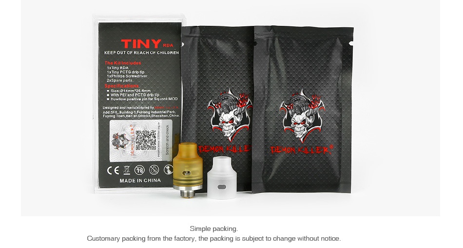 Demon Killer Tiny RDA IN Customary packing from the factory  the packing is subject to change without notio