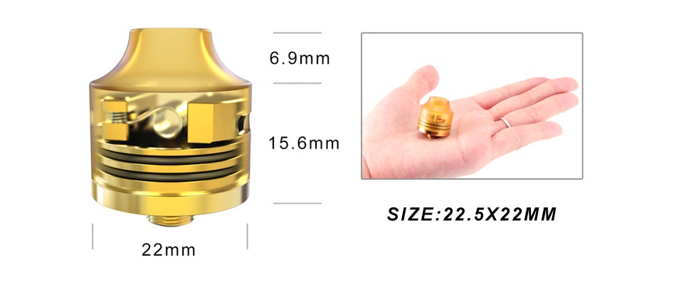 OUMIER WASP NANO RDA 6 9mm 15 6mm SIZE  22 5X22MM 22 mm