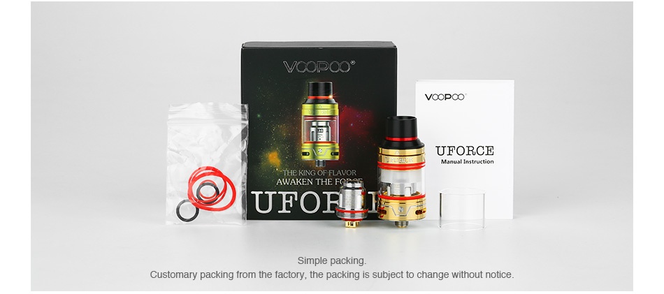 VOOPOO UFORCE Subohm Tank 1.8ml/3.5ml UFORCE Customary packing from the factory  the packing is subject to change without notice