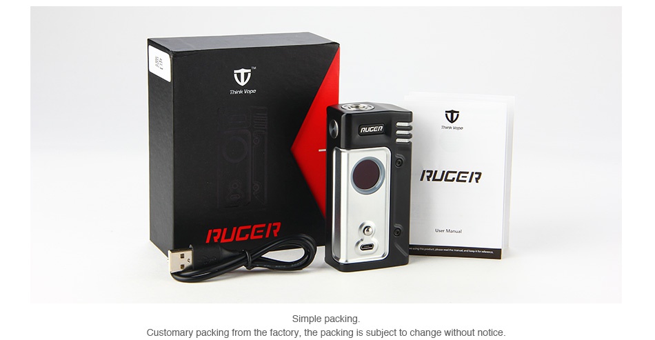 Think Vape Ruger 230W TC Box MOD PUCEI IUCE Y Customary packing from the factory  the packing is subject to change without notice