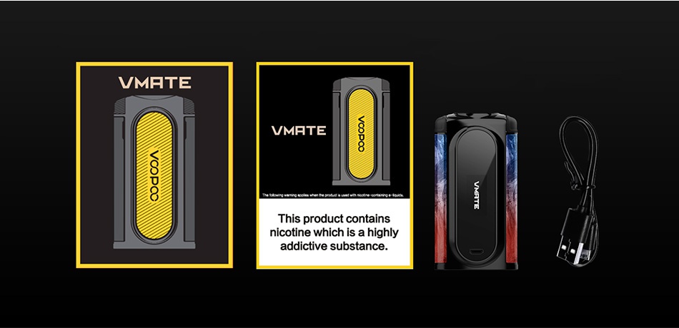 VOOPOO Vmate 200W TC Box MOD VMETE VMATE This product contain nicotine which is a highly addictive substance