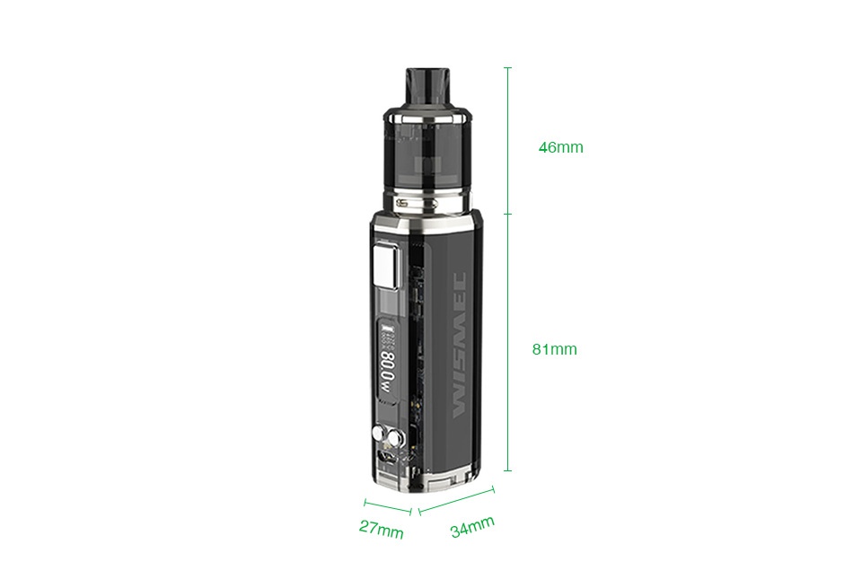 WISMEC SINUOUS V80 80W TC Kit with Amor NSE 46mm 81mm