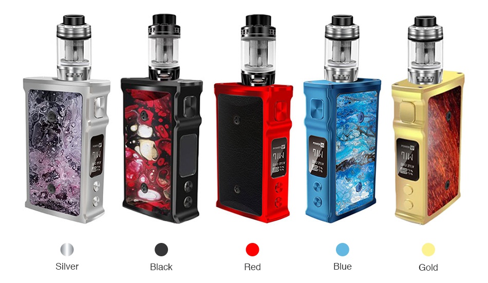 Blitz M1911 200W TC Kit with Versus Tank Silver Black Red Blue Gold