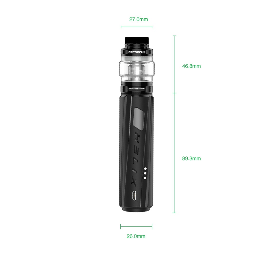 Digiflavor Helix Starter Kit with Cerberus Tank 27 0mm rerun 46 8mm 89 3mm 260mm