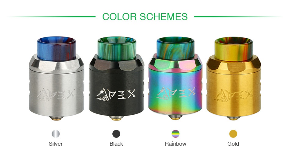 Timesvape APEX RDA COLOR SCHEMES  X Silyer Black Rainbow Gold