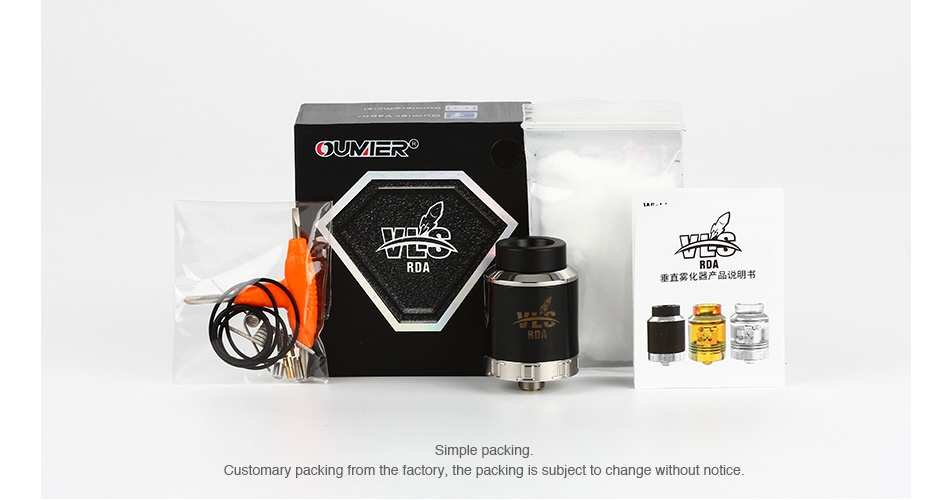 OUMIER VLS RDA QUMERS RDA            Customary packing from the factory  the packing is subject to change without