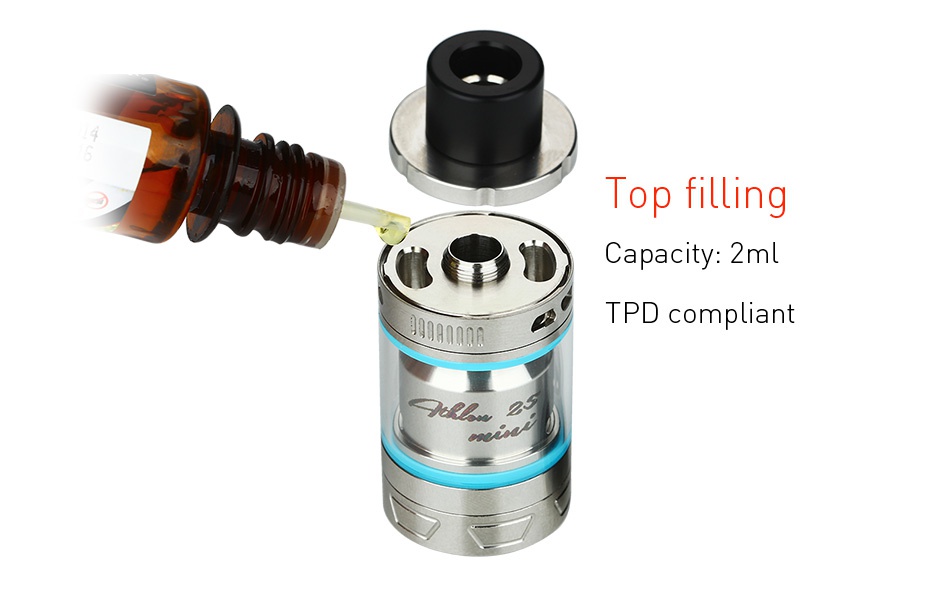 UD Athlon 25 Mini Subohm Tank 2ml Top filling Capacity  2ml TPD compliant