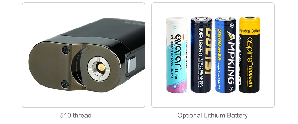 Aspire Cygnet 80W VW MOD 510 thread Optional Lithium Batte