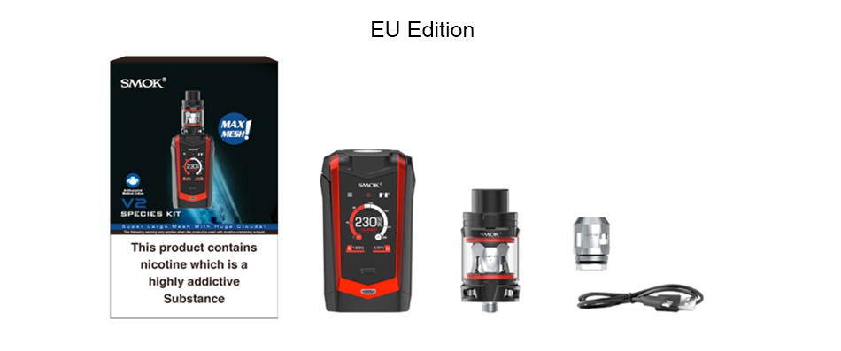 SMOK Species 230W Touch Screen TC Kit with TFV Mini V2 EU Edition SMOK This product contains nicotine which is a highly addictive