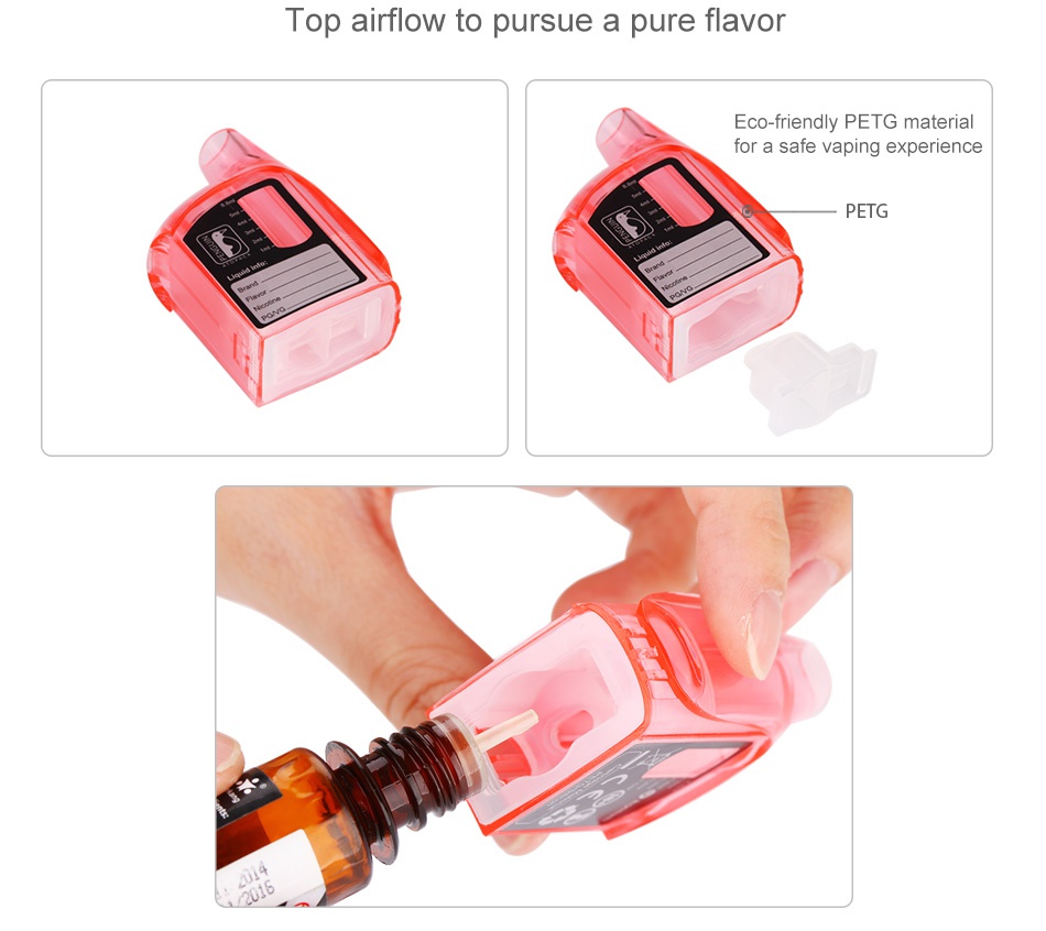 Joyetech Atopack Penguin Colorful Cartridge 2ml/8.8ml Top airflow to pursue a pure flavor Eco friendly PETG material or a sate vaping experience PETG