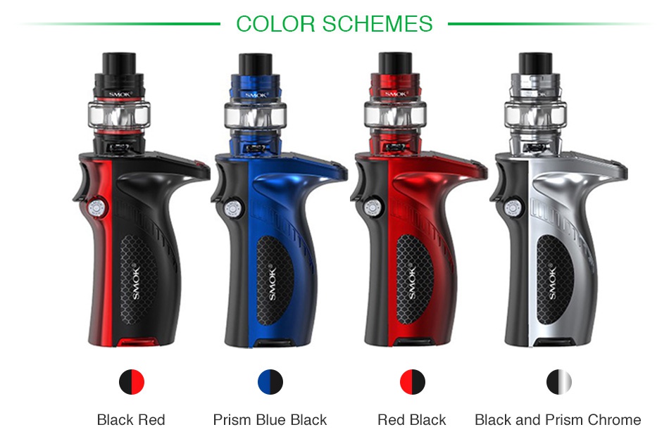 SMOK Mag Grip 100W TC Kit with TFV8 Baby V2 COLOR SCHEMES Black red Prism blue black Red black Black and Prism Chrome