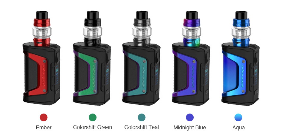 Geekvape Aegis Legend 200W TC Kit with Alpha Tank Ember Colorshift Green Colorshift Teal Midnight Blue