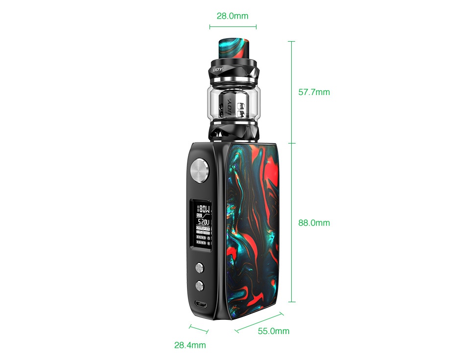 [With Warnings] IJOY Shogun Univ 180W TC Kit with Katana Tank 28 0mm 577mm 880mm 55 0mm 8 4mm