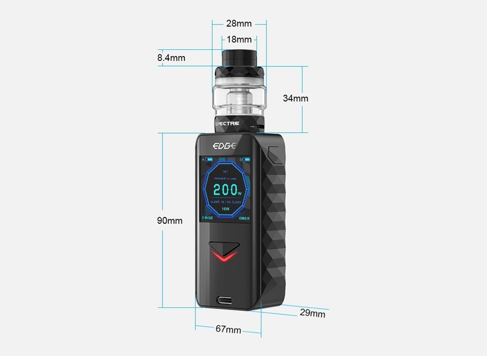 Digiflavor Edge 200W TC Kit with Spectre 28mm 18 8 4m 34mm 200