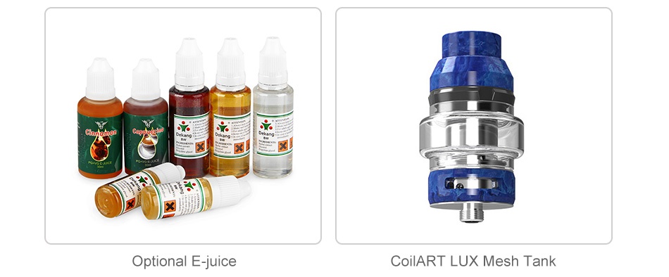 CoilART LUX 200 TC Kit with LUX Mesh Tank Optional E juice COIlART LUX Mesh Tank