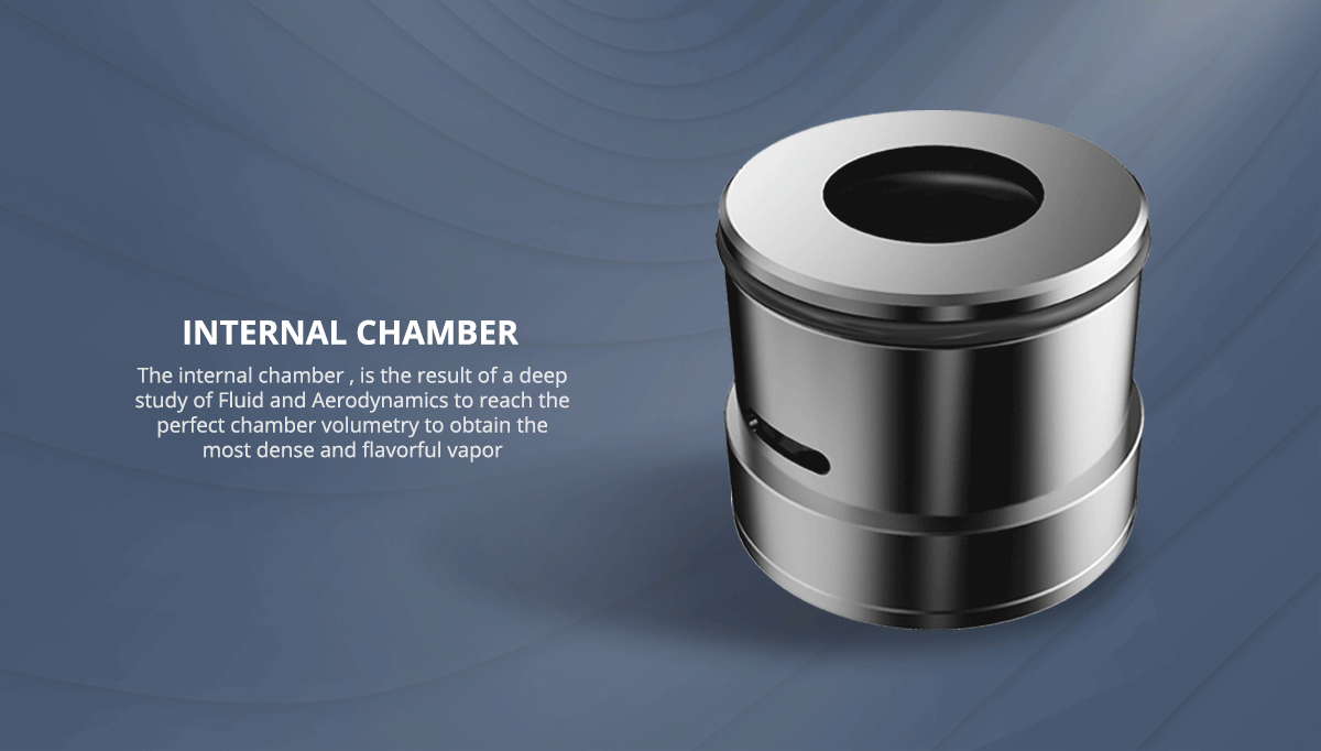 [Italy Design] Italian BoomStick Engineering Reaper 18mm RDA INTERNAL CHAMBER The internal chamber  is the result of a deep study of Fluid and Aerodynamics to reach the perfect chamber volumetry to obtain the most dense and flavorful vapor